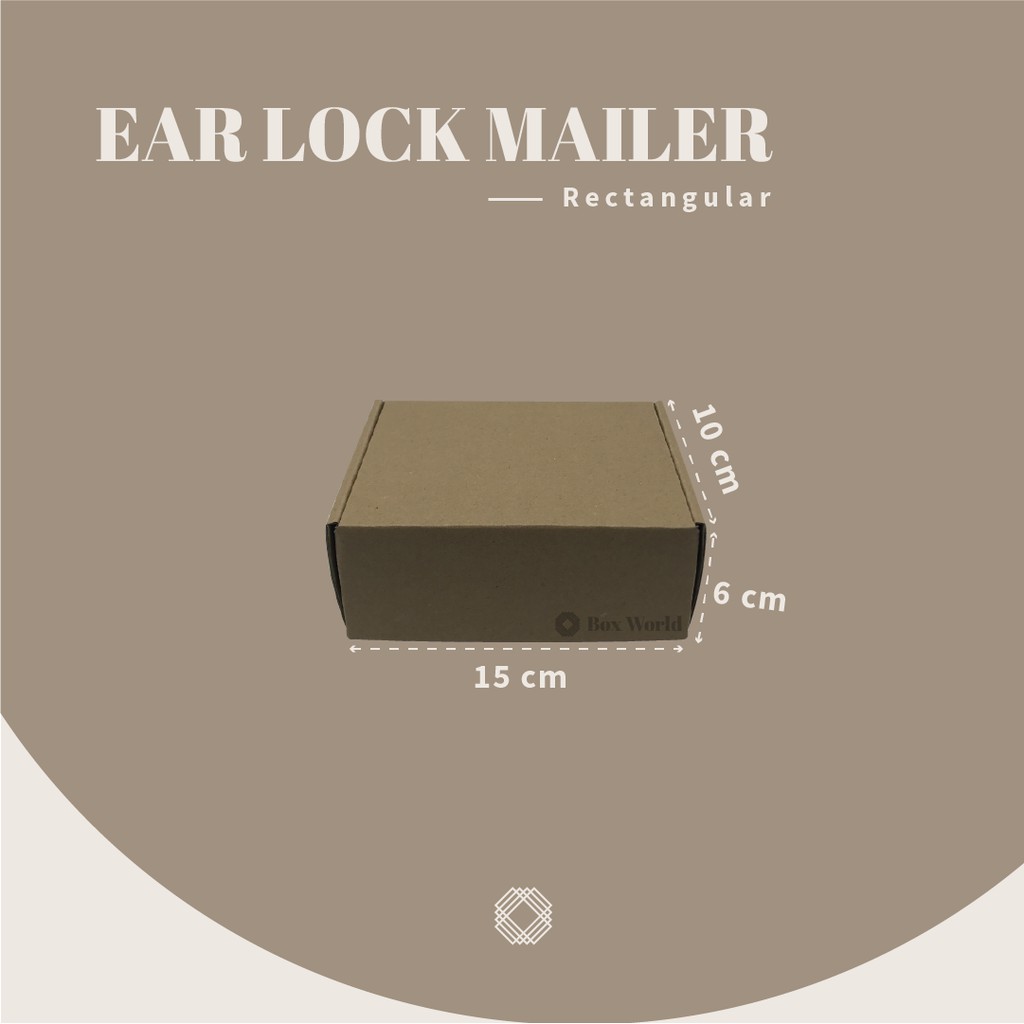 

Ear Lock Mailer 15x10x6 Isi 10 Pcs | Karton / Kardus / Box Pizza / Die Cut u/ Aksesoris, Kue