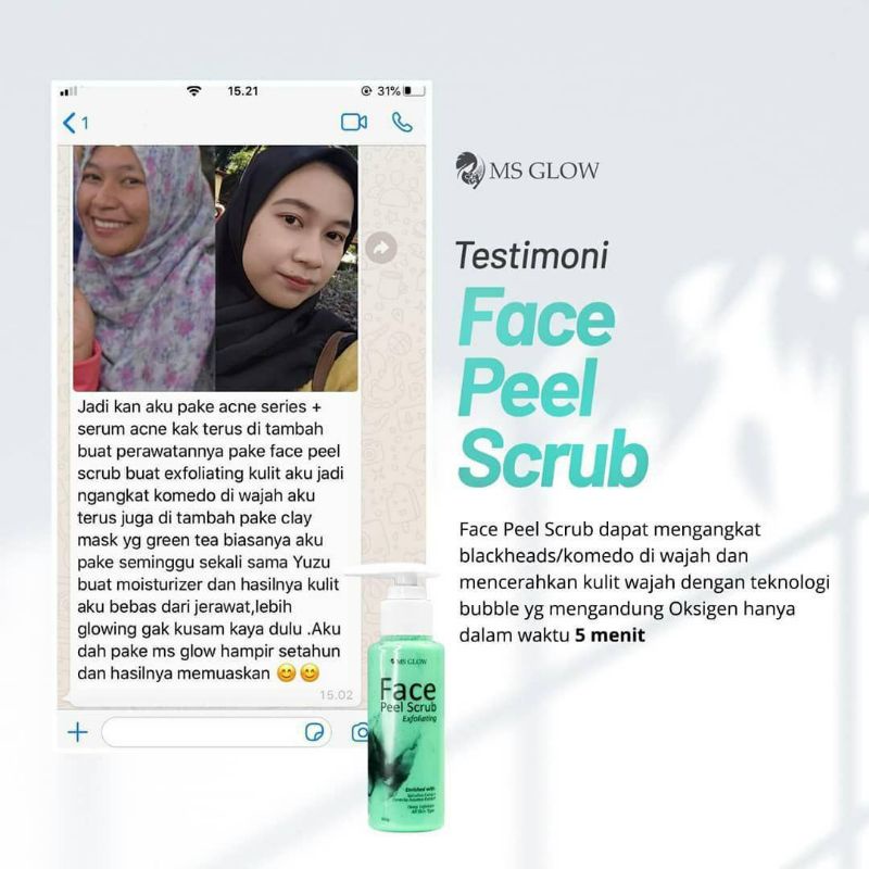 Face Peel scrub Ms glow FACE PEEL SCRUB MSGLOW FACE PEEL KOMEDO