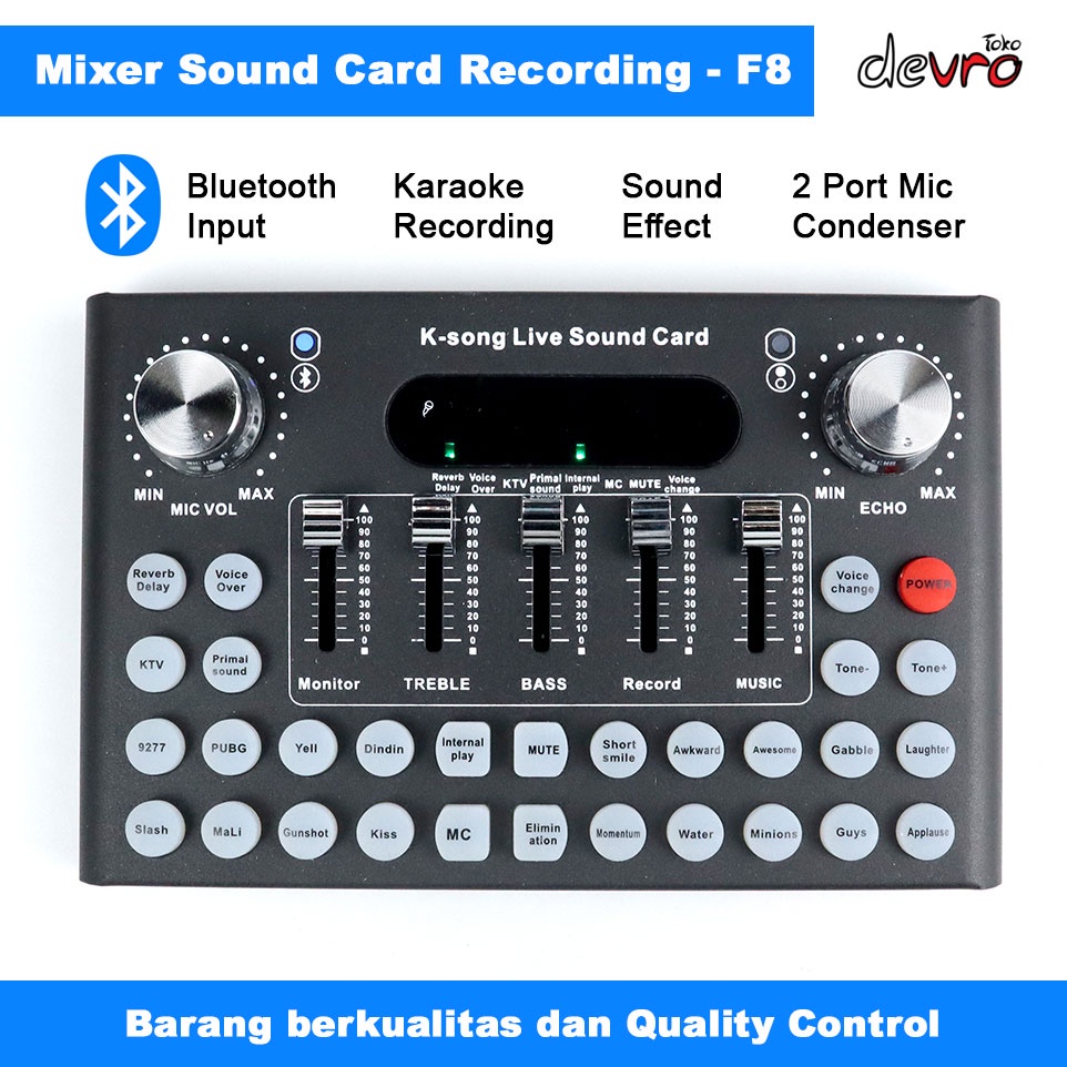 Soundcard Sound Card F8 Mixer Amplifier Live Broadcast Recording - Woopower F8