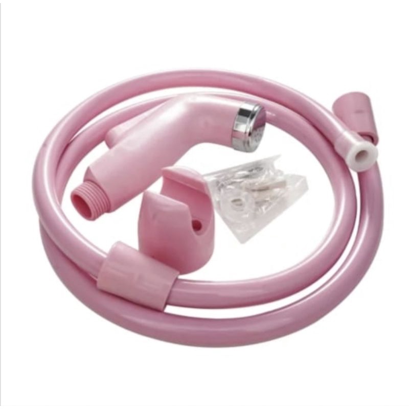 Jet Shower Bidet Pink Biru Set - Toilet Shower Kamar Mandi - Shower Cebok