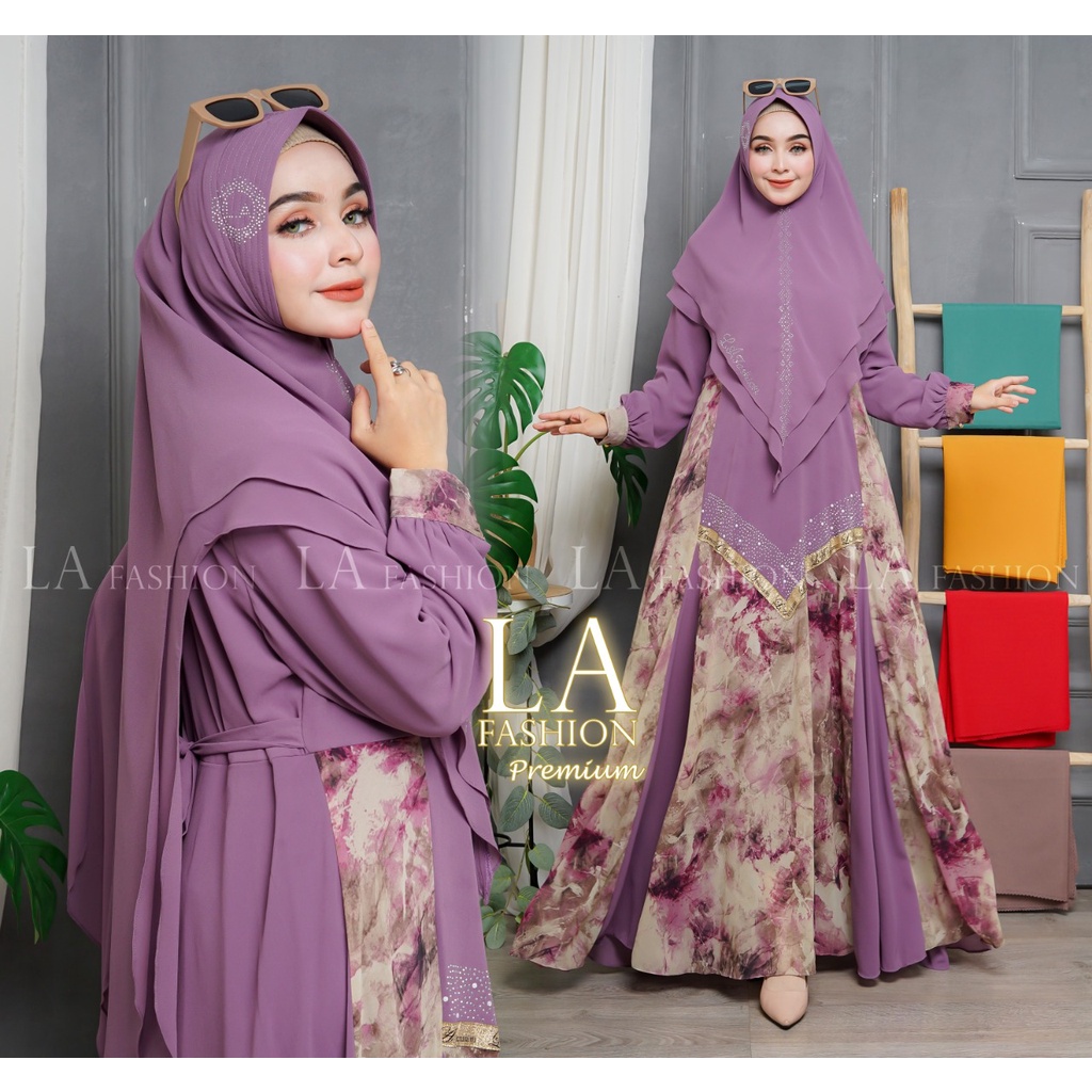WILI MUSLIM / GAMIS SYAR'I HANUM GAMIS MUSLIM WANITA PREMIUM CERUTY BABYDOLL TERBARU 2022 / GAMIS SY