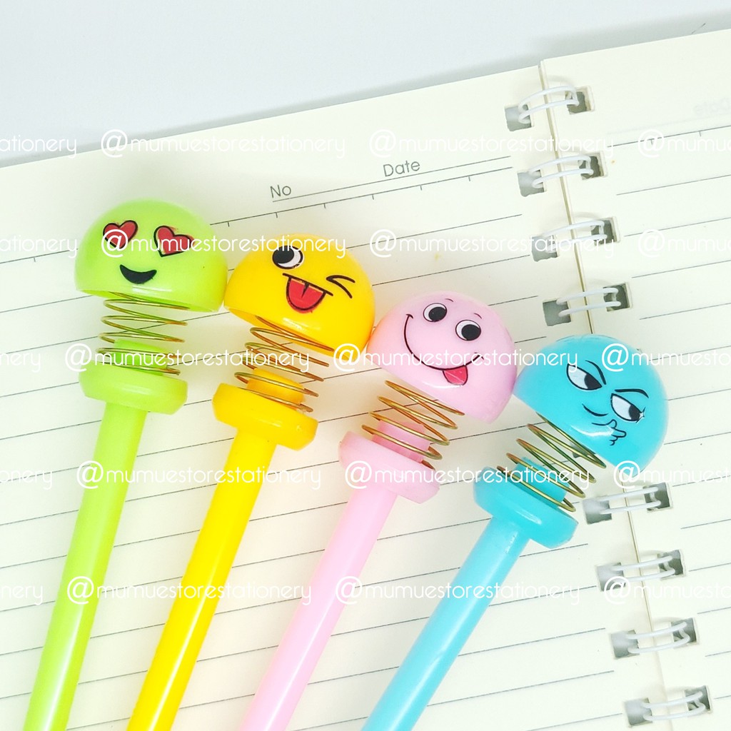

PULPEN BERKARAKTER SPRING DOLL EMOJI 12PCS /gel pen PER /PULPEN PER SPRING DOLL EMOJI
