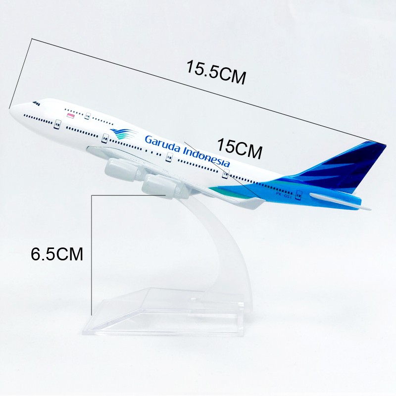 Garuda Indonesia B747 Miniatur Diecast Pesawat Terbang Boeing 747 Bahan Alloy Ukuran 16CM