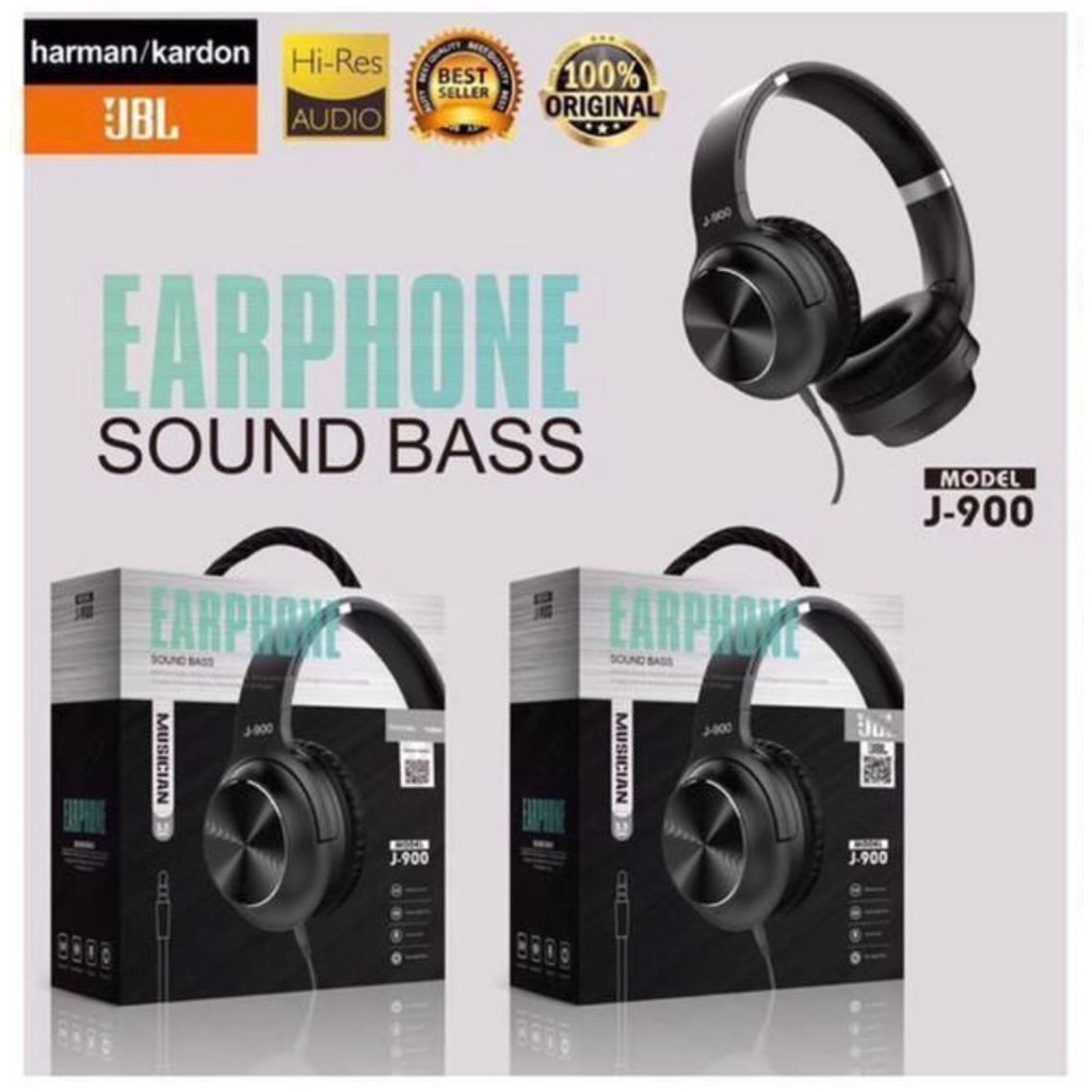 Headset Handsfree BANDO JBL / BOSE / HARMAN KARDON J900 +MIC SuperBass Headphone JBL J-900 PLUS MIC