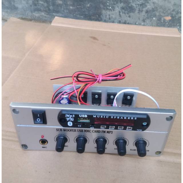 Kit Ampli Speaker Aktif Stereo +Mp3 Bluetuut Fm radio