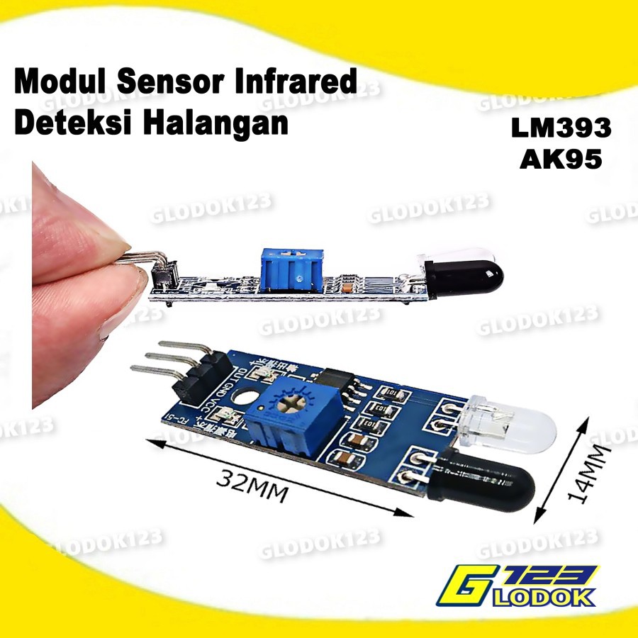 Infrared Barrier Module Obstacle Avoidance Halangan Sensor LM393 AK95