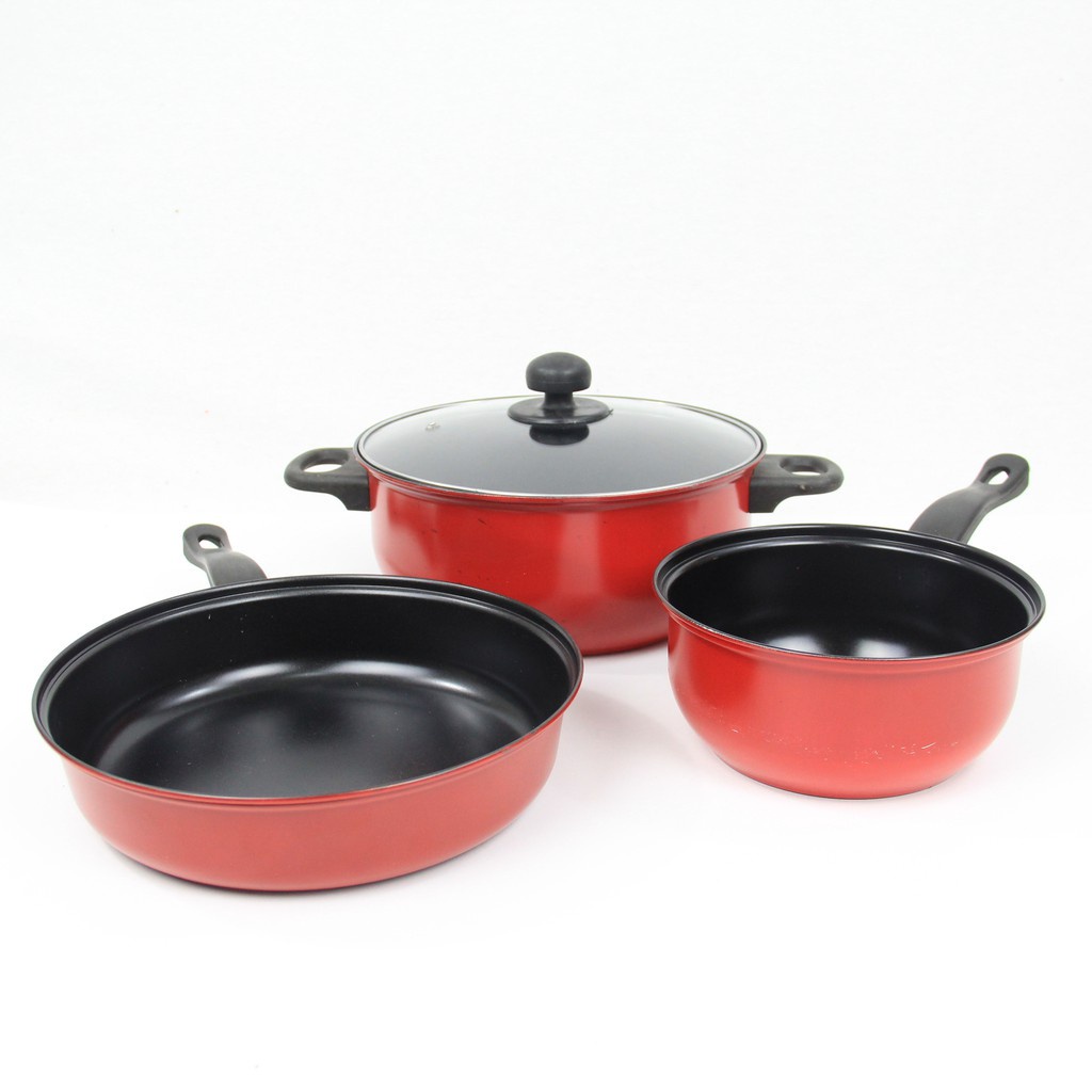 [COD] PANCI TEFLON GOLDEN RED 3IN1 - PANCI SET TUTUP KACA MISTER ORDER