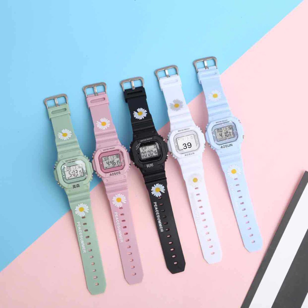 ✅Grosir Jam Senen -  JAM TANGAN DIGITAL RUBBER PRIA / WANITA / ANAK ANAK / REMAJA SEGI DW-5600 GROSIR KARET RUBBER SPORT LED KOREA SPORT ELEKTRONIK MOTIF BUNGA DAN POLOS STYLE COUPLE