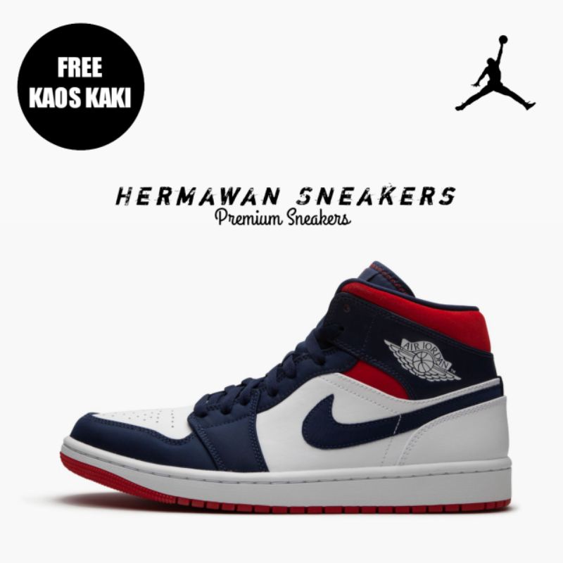 Sepatu Air Jordan 1 Mid SE Olympic USA by Hermawan Sneakers