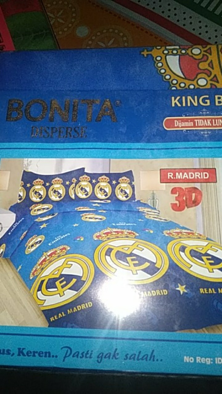 [ Bisa Cod ] Sprei / Seprai Bonita 3d Disperse Motif R. Madrid