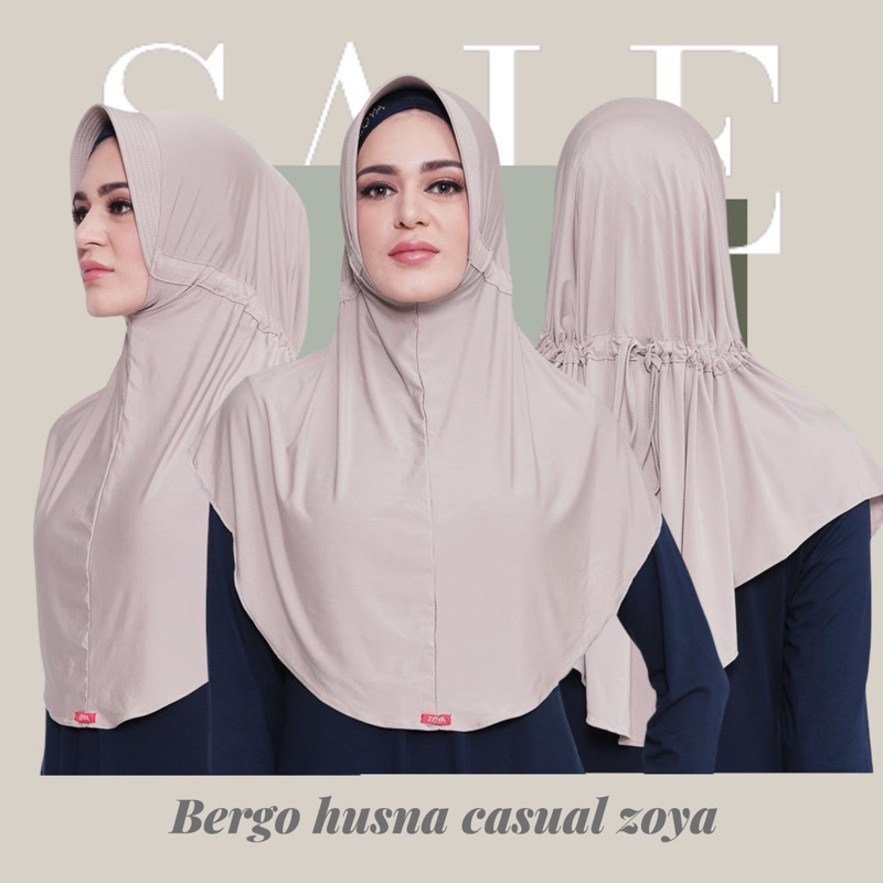 Bergo Husna Casual Zoya (HITAM ready)