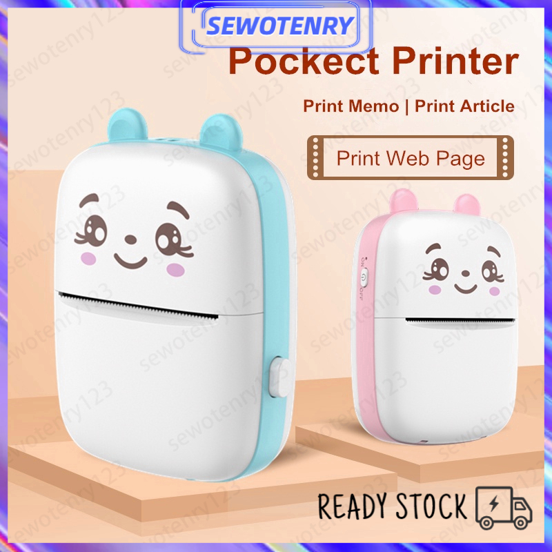 Foto COD Mini Thermal Printer Bluetooth Printer Portable Tanpa Tinta  Termal Printer Label Receipt Barcode Printer