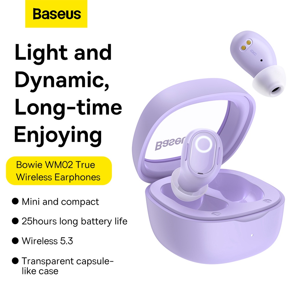 BASEUS TRUE WIRELESS BLUETOOTH EARPHONE MINI EARBUDS TWS WM02 / wm02 plus