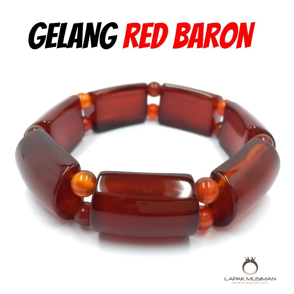 [Bayar di Tempat] GELANG PRIA WANITA BATU RED BARON KUALITAS IMPORT