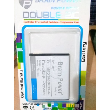 Double Power Battery Batere Batre Baterai Brain Power Mito A260 BA-00083 BA00083