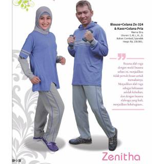  Baju  Olahraga  Setelan Zenitha ZN 324 Training Couple  