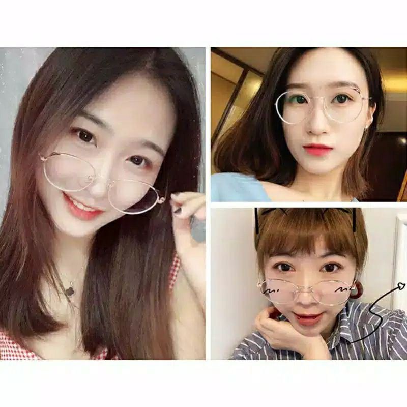 Kacamata Fashion Oval Anti Radiasi Style Korea Frame anti blueray MH.ID