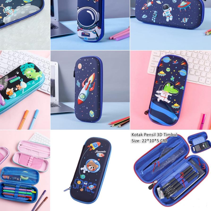 

Special - Kotak pensil tempat pensil hardcowo DINO ASTRONOT 3D 6D kado ultah anak keren Size 22x5X10 CM 시