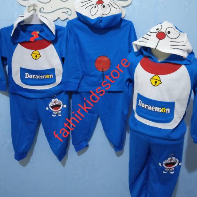 STELAN DORAEMON KUPLUK PANJANG/PIYAMA KUPLUK/BAJU TIDUR