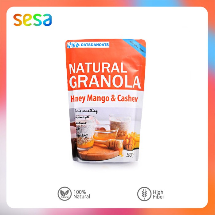 

Jual Oatsdanoats Natural Granola Honey Mango & Cashew 500Gr