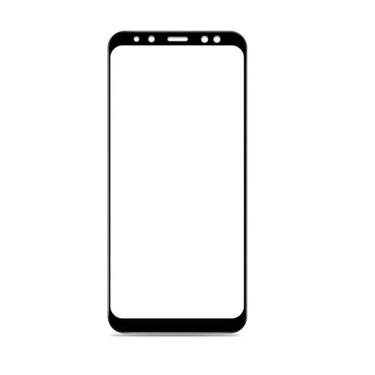 Samsung Galaxy A8 Plus 2018 Tempered Glass Full Cover Frame Black