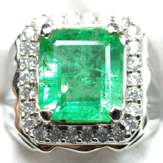Batu zamrud colombia chatam ring perak bangkok 926