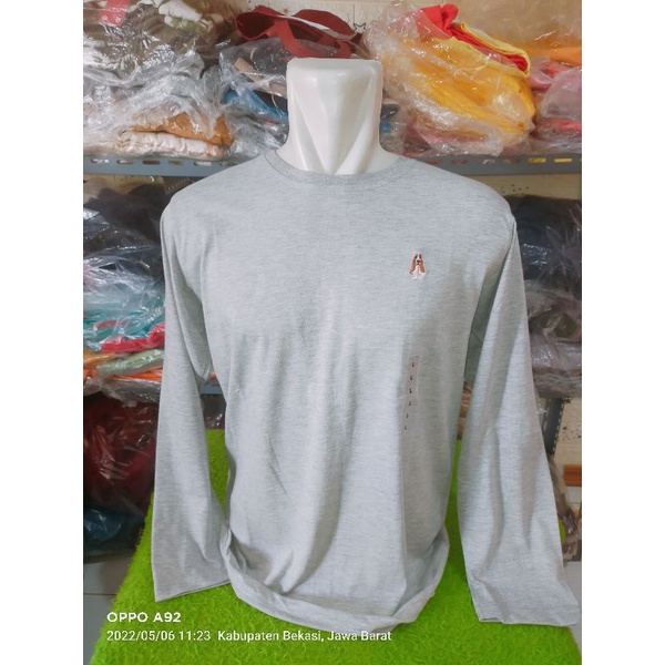 kaos hush puppies lengan panjang logo bordir pria bisa juga untuk wanita