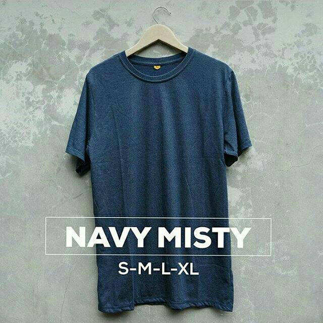 Kaos polos warna Navy Misty & Navy Blue
