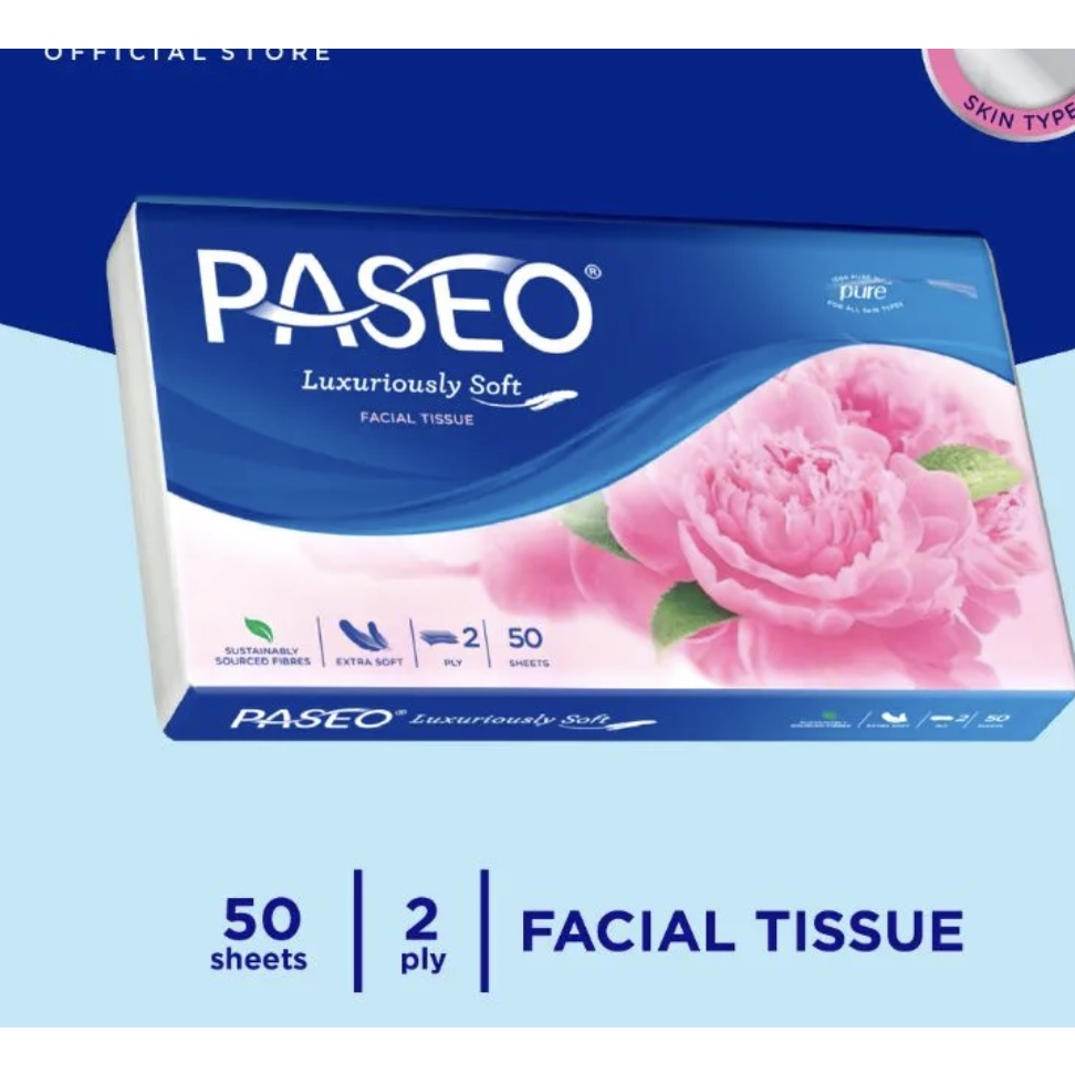 PASEO Luxuriously Soft Facial Tissue 50's