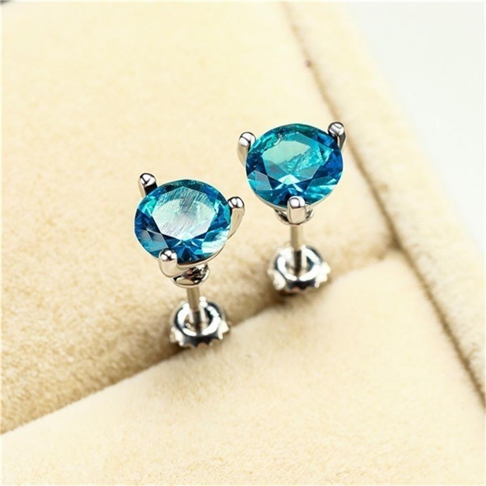 Lily Anting Cabang Tiga Wanita Pria Fashion Pernikahan Pertunangan Multicolor Zircon Aquamarine