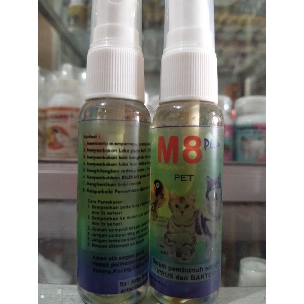 M8 PLUS Organik Pet - Serum Pembunuh Segala Virus dan Bakteri 30 ml