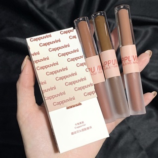CAPPUVINI 2 in1 Lip Mud Lipstik Lip Cream dan Glossy Dua Sisi Matte Glossy lipstick XX040