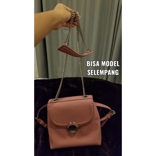PEDRO BAG TAS RANSEL PEDRO TAS SELEMPANG PINK LEATHER BAG