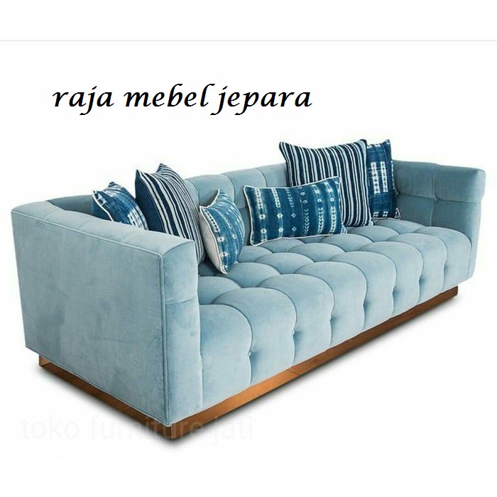 sofa panjang ruang tamu jati, mebel jepara