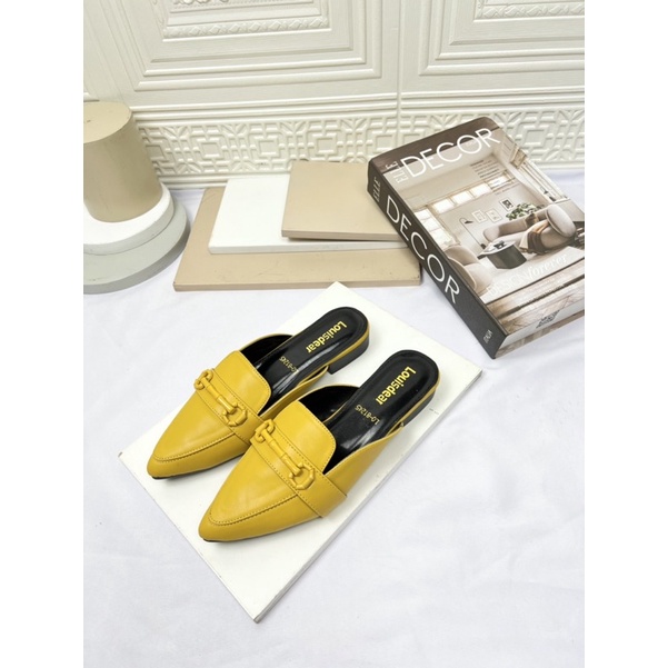 sepatu flat shoes wanita terbaru pesta LOUISDEAR sendal tapak 2 cm bahan kulit B142