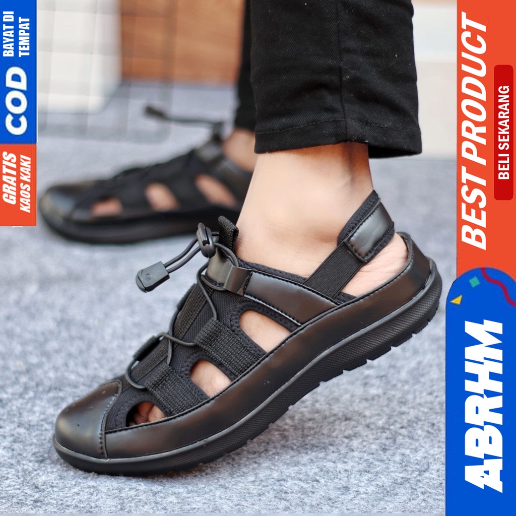 Sepatu Sendal Pria Casual Sepatu Slop Keren Kerja Outdoor Kulit PU Original LEXXA ABRHM