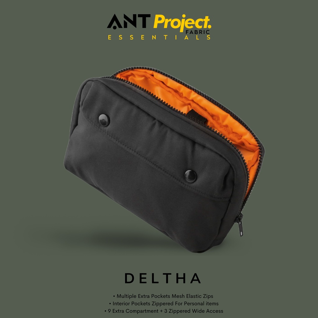 ANT Project - Pouch Handbag Organizer Unisex - Deltha - Black