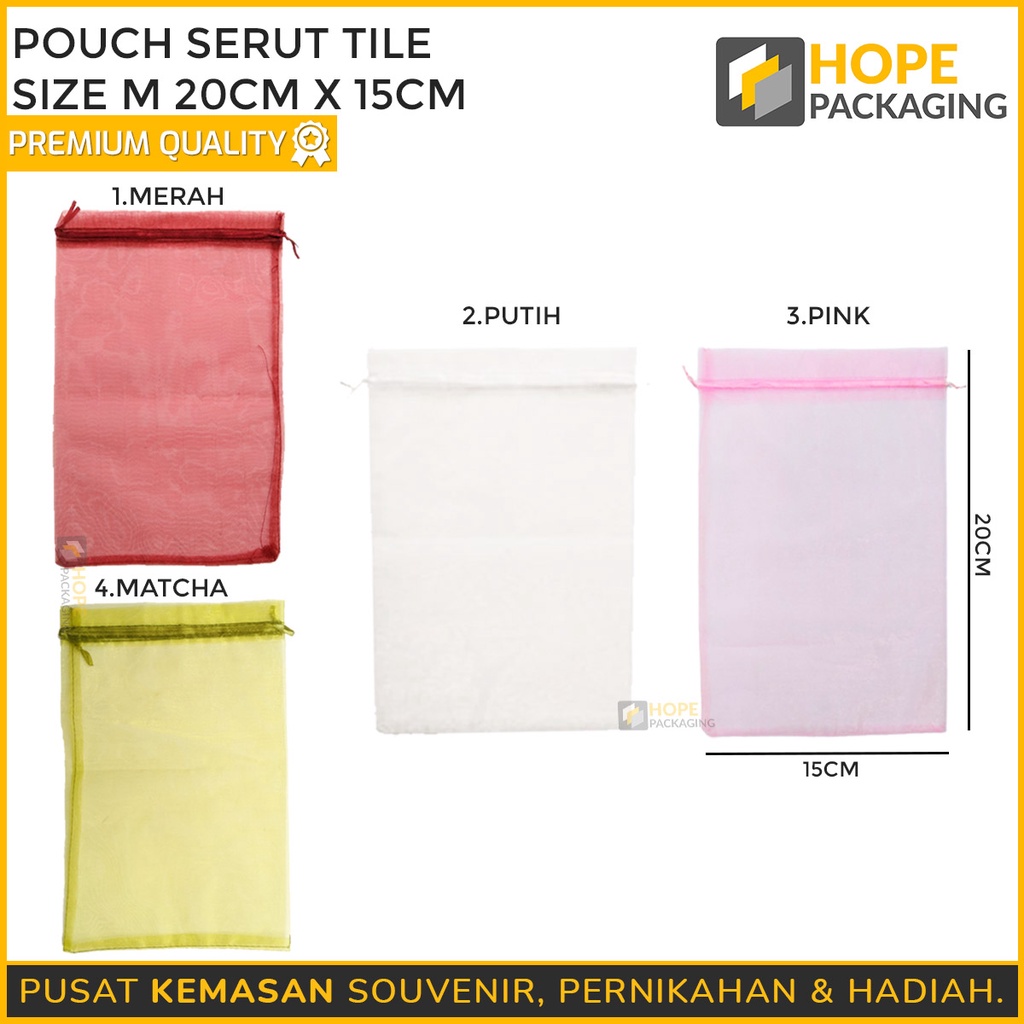 [5 pcs] Kemasan Packing Tile Transparan  20 x 15 cm / 15 x 10 cm  Souvenir Wedding / Pernikahan Serut Polos