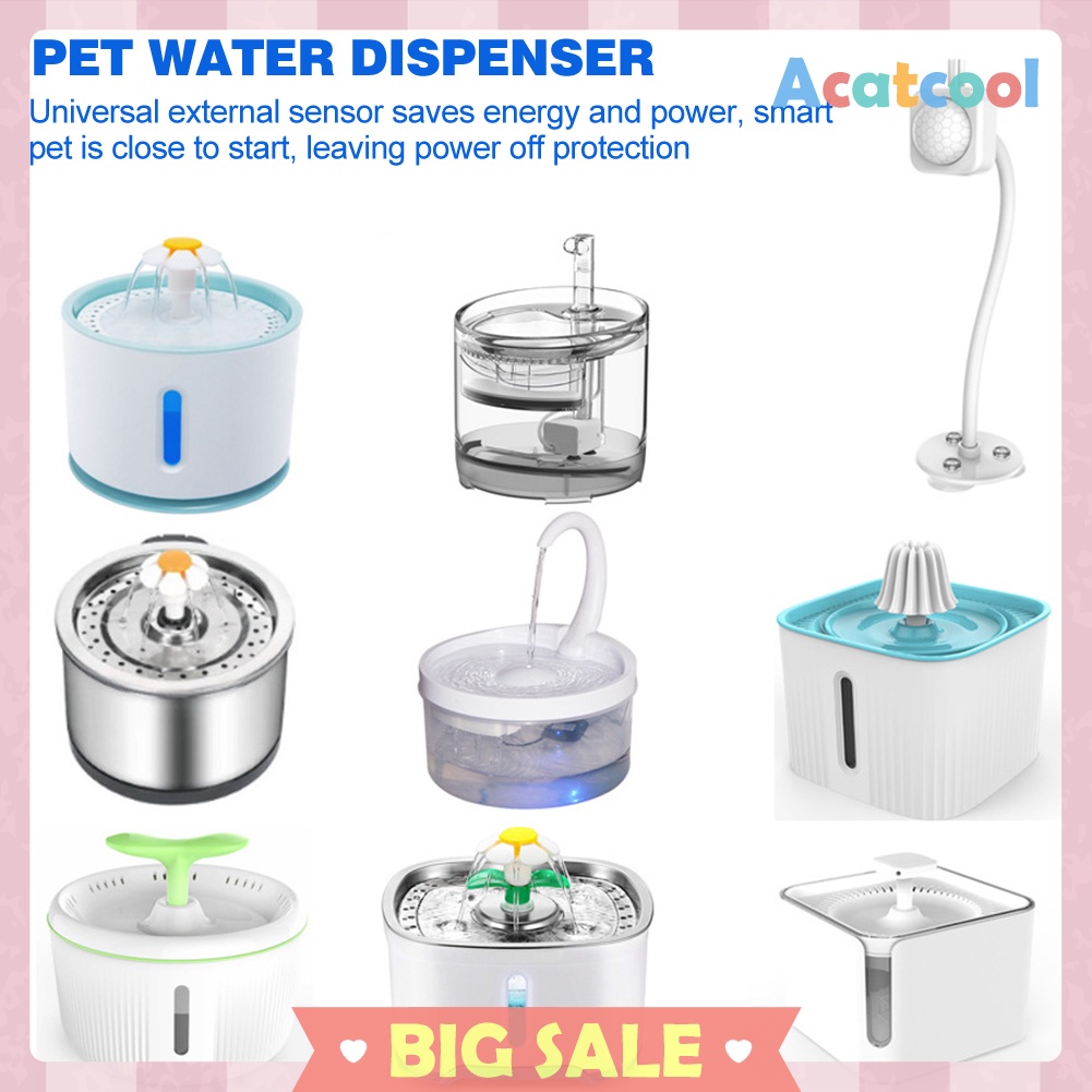 Pet Cat Dog Water Fountain USB Induction Infrared Motion Drinking Dispenser