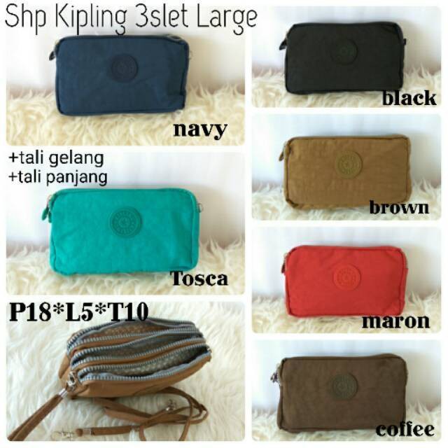 TAS 100% ORIGINAL - DOMPET SHP KIPLING POLOS 3SLET LARGE