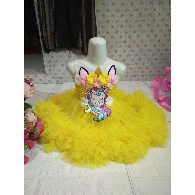 GAUN PESTA ANAK MOTIF UNICORN