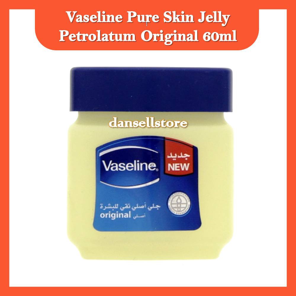 Vaseline Pure Skin Jelly 60ml Petroleum Original Arab Petrolatum Repairing Pelembab Kulit Kering