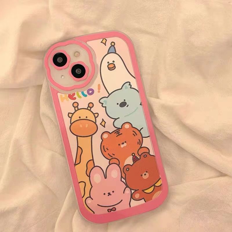 Soft Case Transparan Motif Hewan Untuk IPhone 13pro / Mini 12promax / SE2 2020 / 11pro MAX / 6S / 7 / 8plus / XR