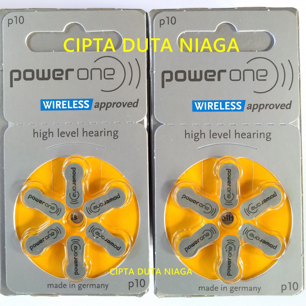 Baterai Powerone P 10 Power One P10 wireless approved high level hearing battery made in germany replacement PR70 PR230H AC230E AG10 LR1130 zinc air batteries size 10 batere alat bantu dengar power one p10 baterai Alat Pendengaran batre alat pendengar