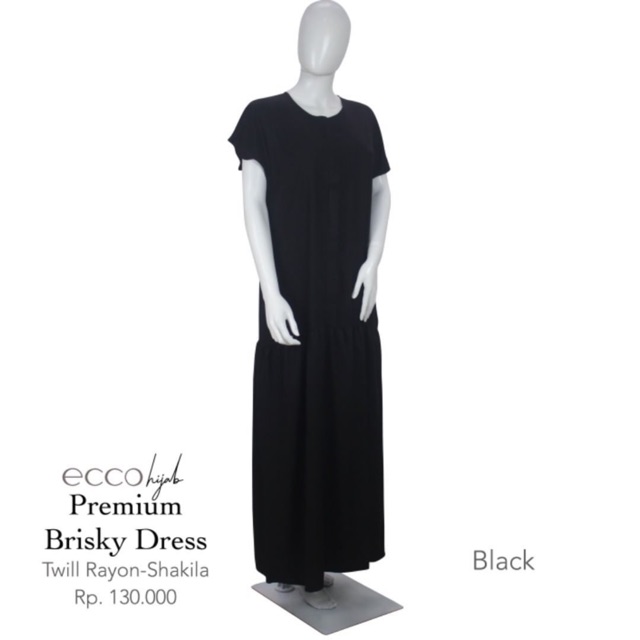 Ecco Hijab Premium Brisky Dress - Hitam
