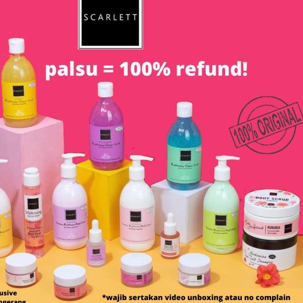 ☂ SCARLETT WHITENING ORIGINAL BPOM SCARLETT SERUM CREAM SCARLETT BODY LOTION SCRUB SCARLETT PAKET ➦
