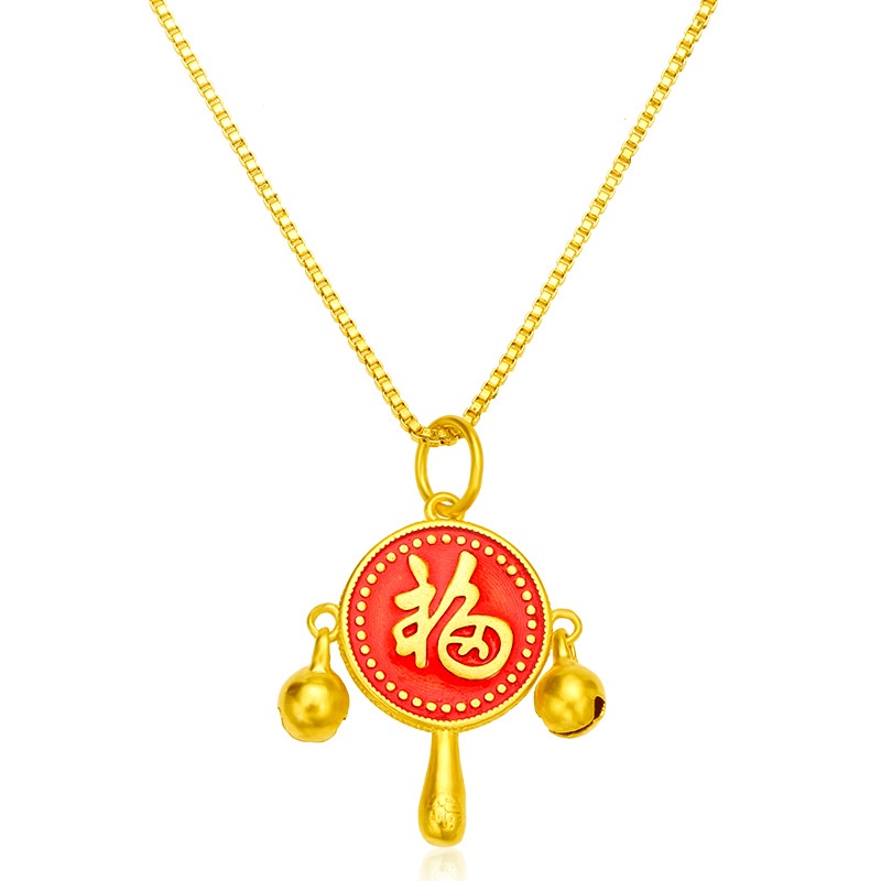 Kalung Liontin 3D Lapis Emas Asli Kadar 375 Untuk Pria Dan Wanita