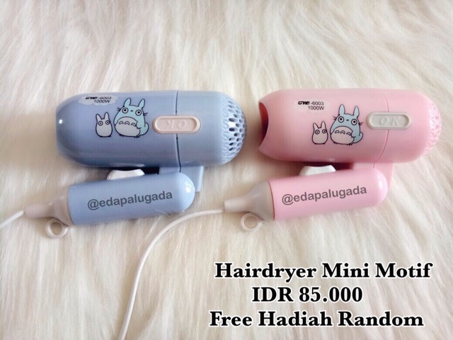 hairdryer mini motif ladystar LS-357 Ori, hairdryer lipat , catokan 2in1 , sisir catok , sisir blow