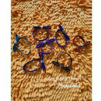 kuncir rambut gelang pita diamond - karet rambut pita