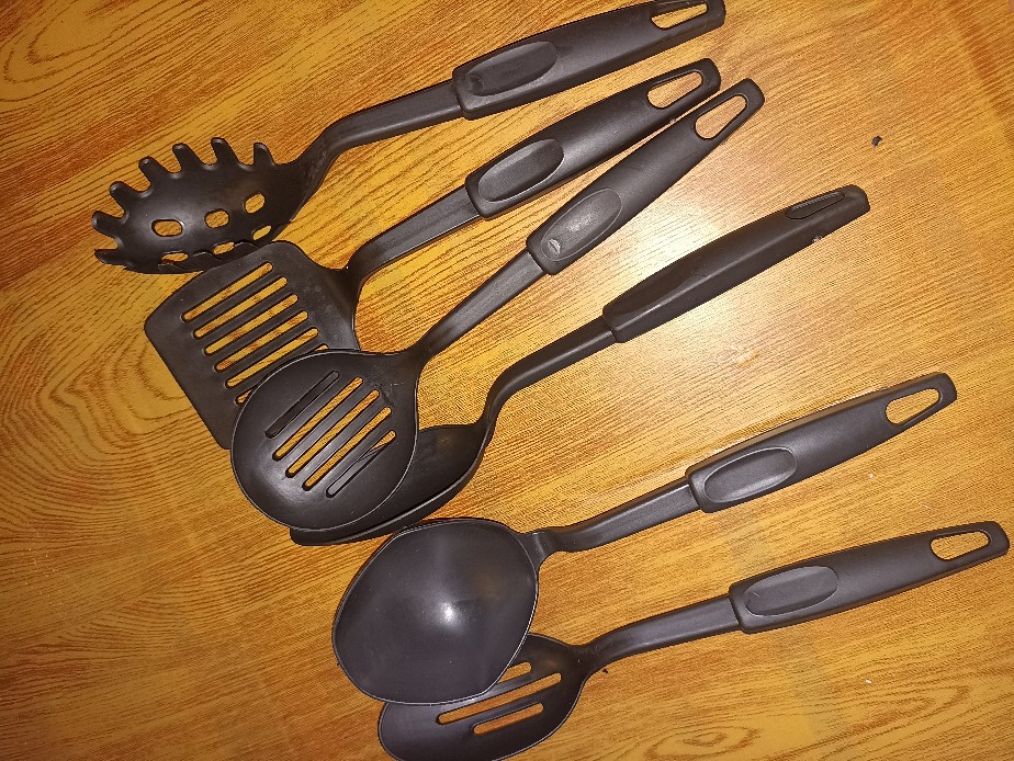 Spatula Nylon Set 6in1 Sutil Hitam (kitchen Tools/alat Masak) - Spatula Set